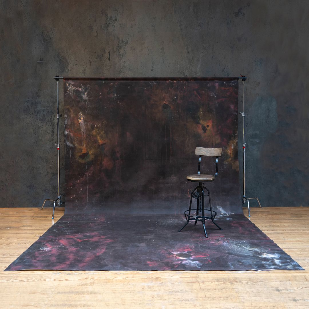 Location backdrop toile de fond hydroxyde tabouret