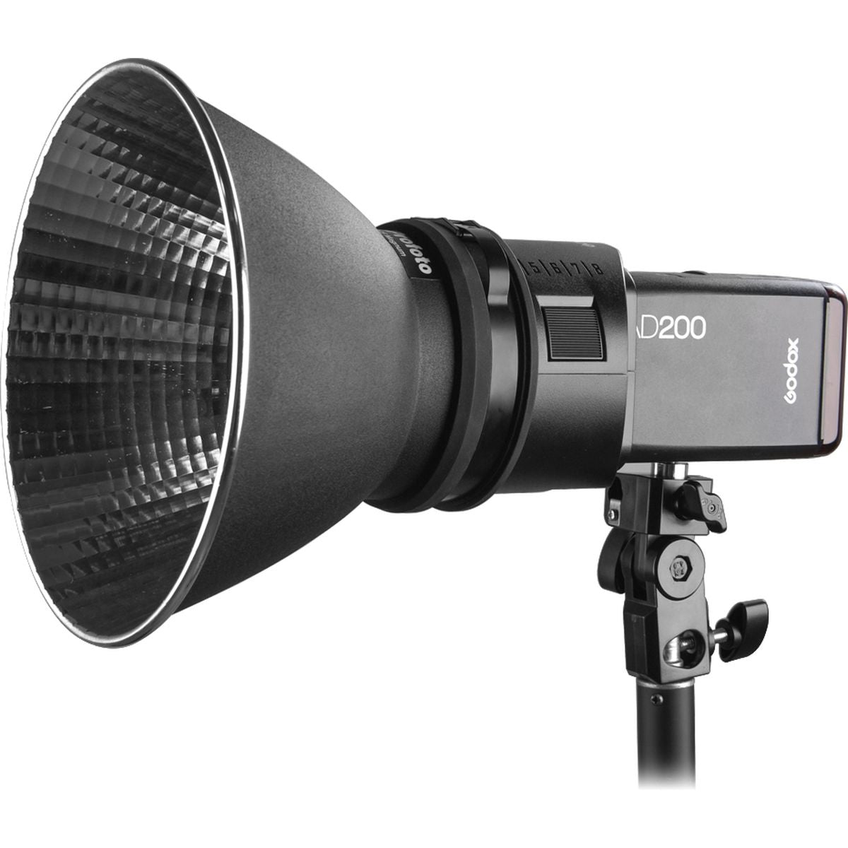 Flash Godox AD200 avec adaptateur Profoto AD-P et grand réflecteur Profoto