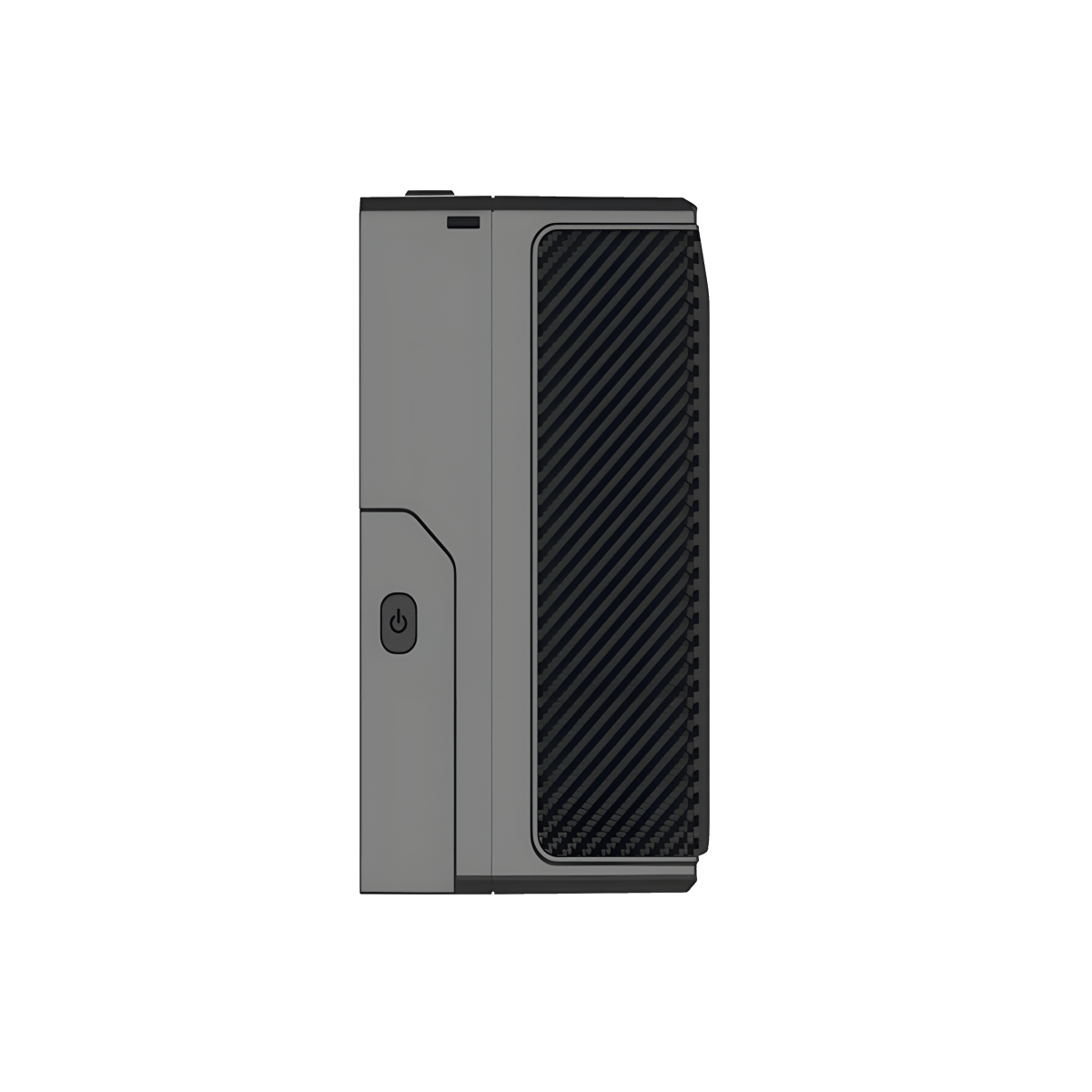 Profil de la batterie V-Mount Rolux Dynasty III 150 Wh avec son bouton de mise en marche