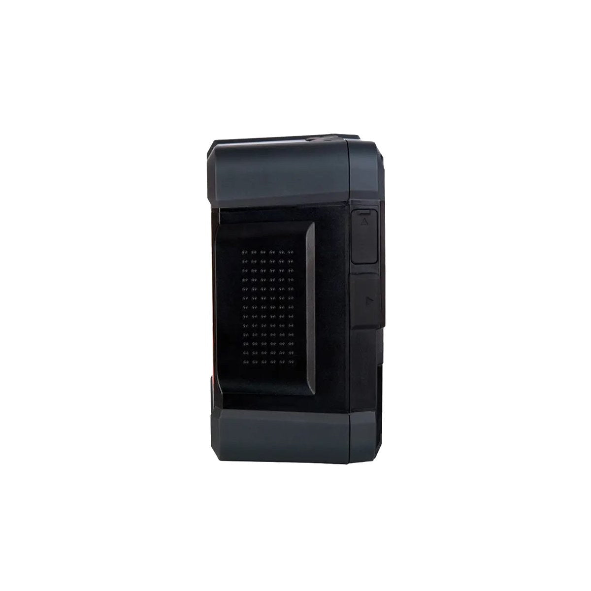 Flanc de la batterie Rolux Fortec avec les caches des prises D-Tap et USB