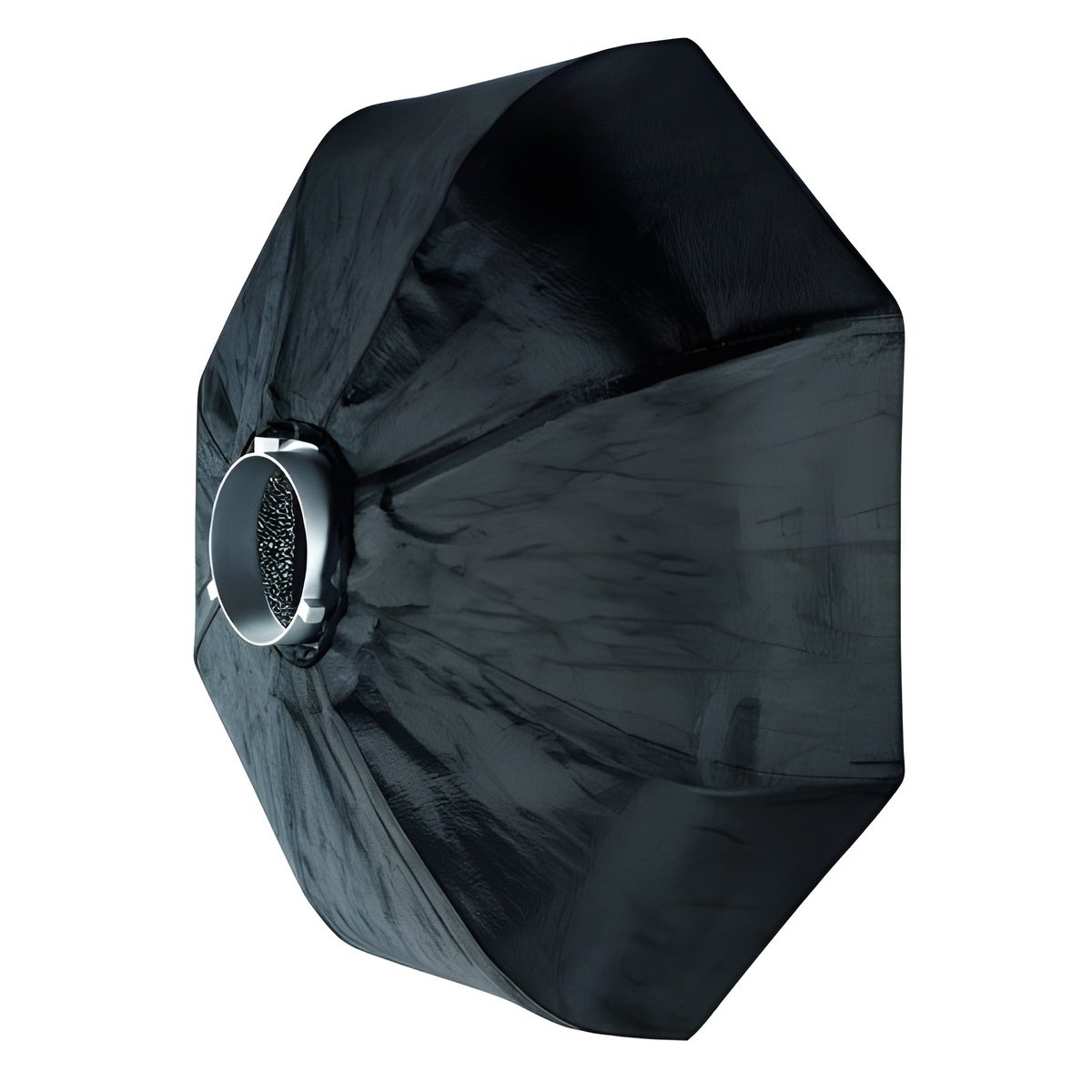 Dos noir du bol beauté pliable Falcon Eyes FESR avec l'ouverture de la bague d'adaptation