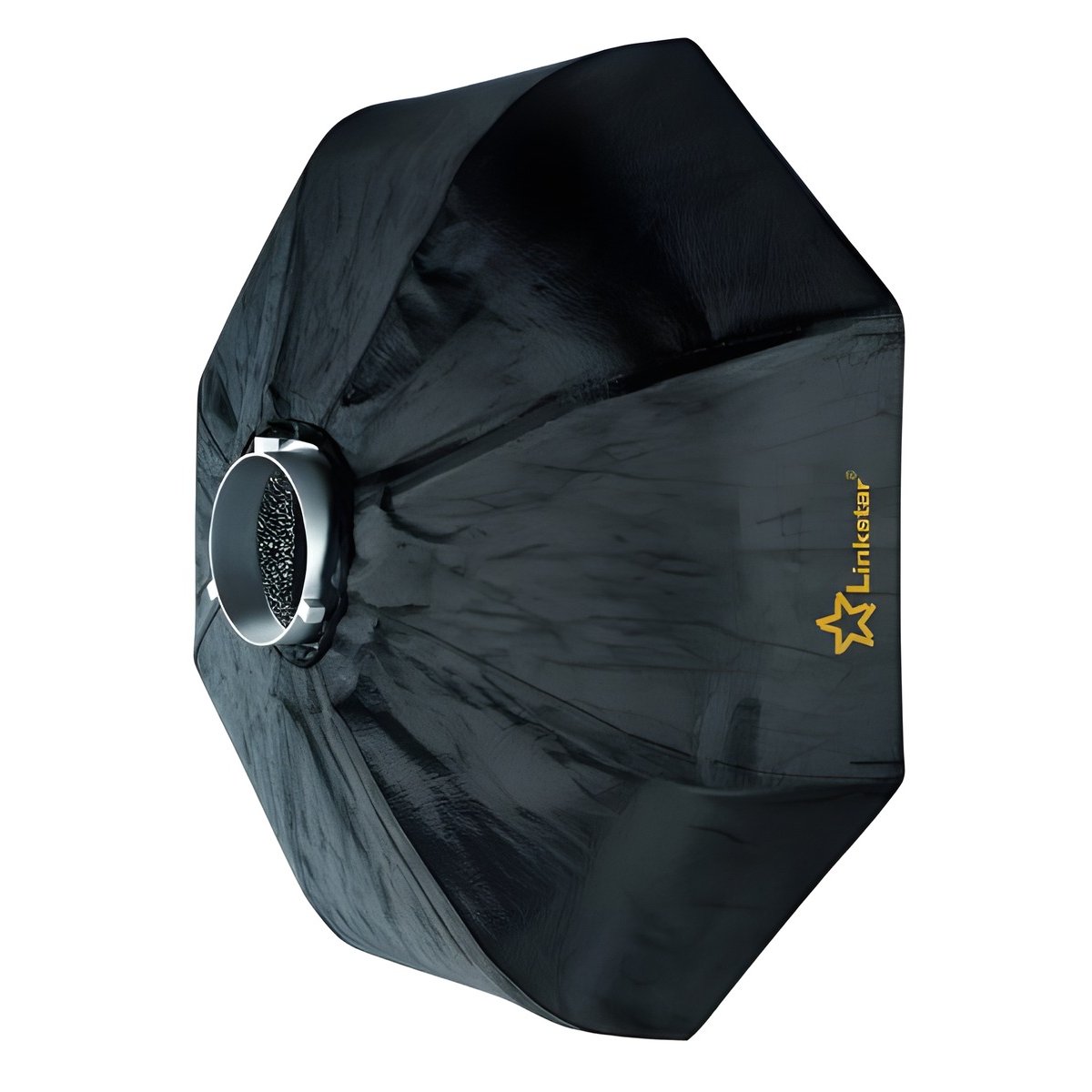 Dos noir du bol beauté pliable Linkstar QSSR-85X/S avec logo Linkstar et bague d'adaptation à baïonnette