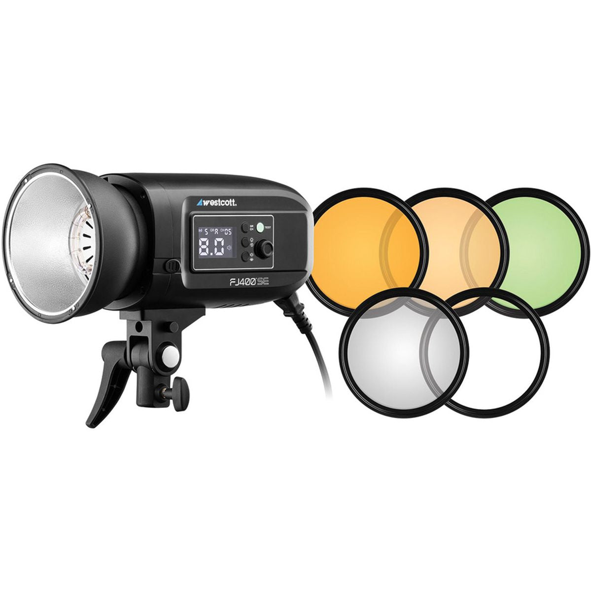 Flash de studio Westcott FJ400 SE avec son jeu de gélatines magnétiques