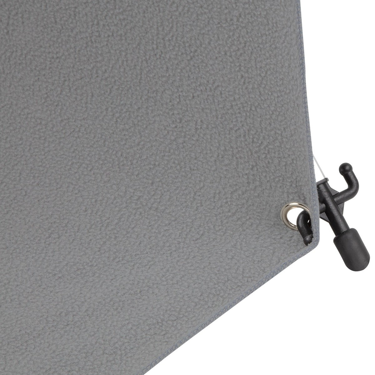 Fond Photo Anti-Froissage Westcott X-Drop Pro 2,4 x 2,4 m, coloris gris, vue de détail du tissu et de l'œillet de fixation