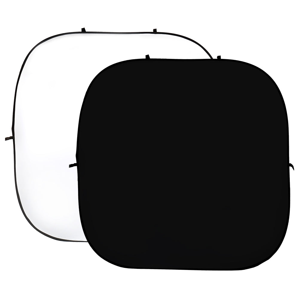 Fond Photo Pliable Double Face StudioKing 240 x 240 cm, coloris blanc / noir #Couleur_Blanc-/-Noir