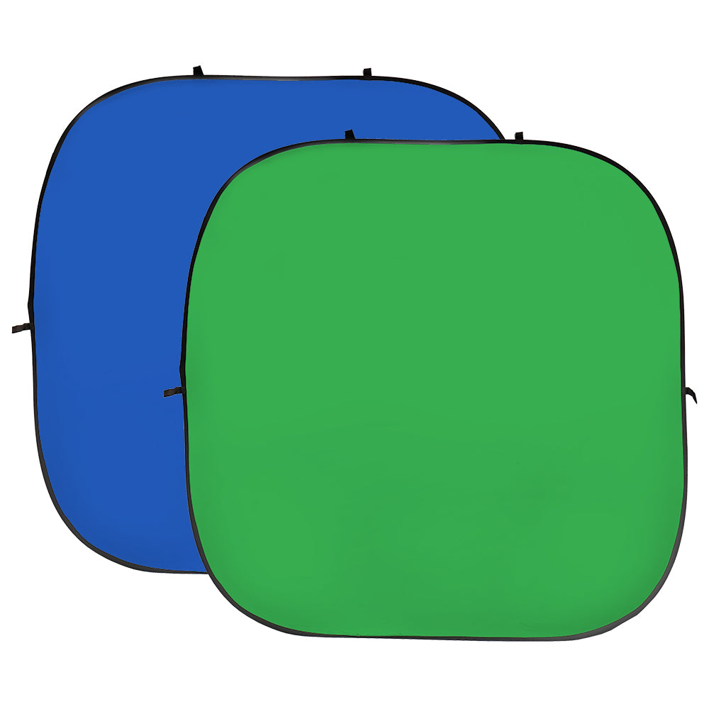 Fond Photo Pliable Double Face StudioKing 240 x 240 cm, coloris vert / bleu #Couleur_Vert-/-Bleu