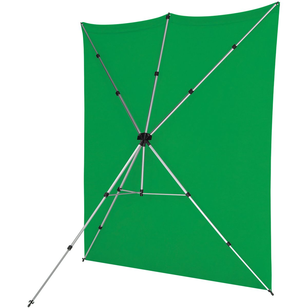 Kit Fond Photo Westcott X-Drop Pro + Support 2,4 x 2,4 m, coloris vert chroma key, mise en situation