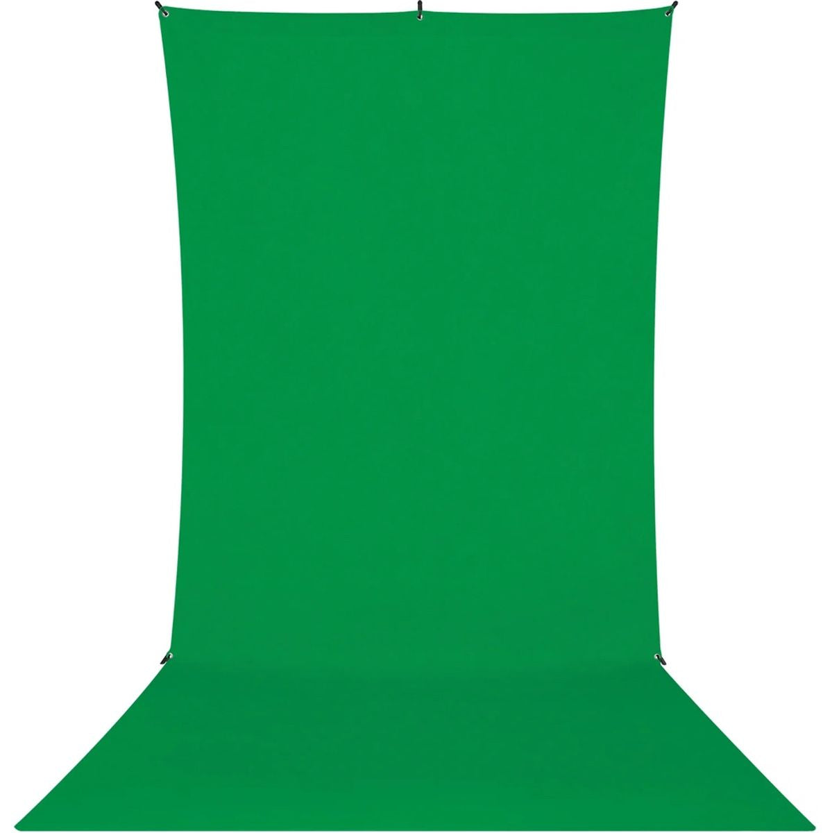 Kit Fond Photo Westcott X-Drop Sweep + Support 1,5 x 3,7 m, coloris vert chroma key, vue de face
