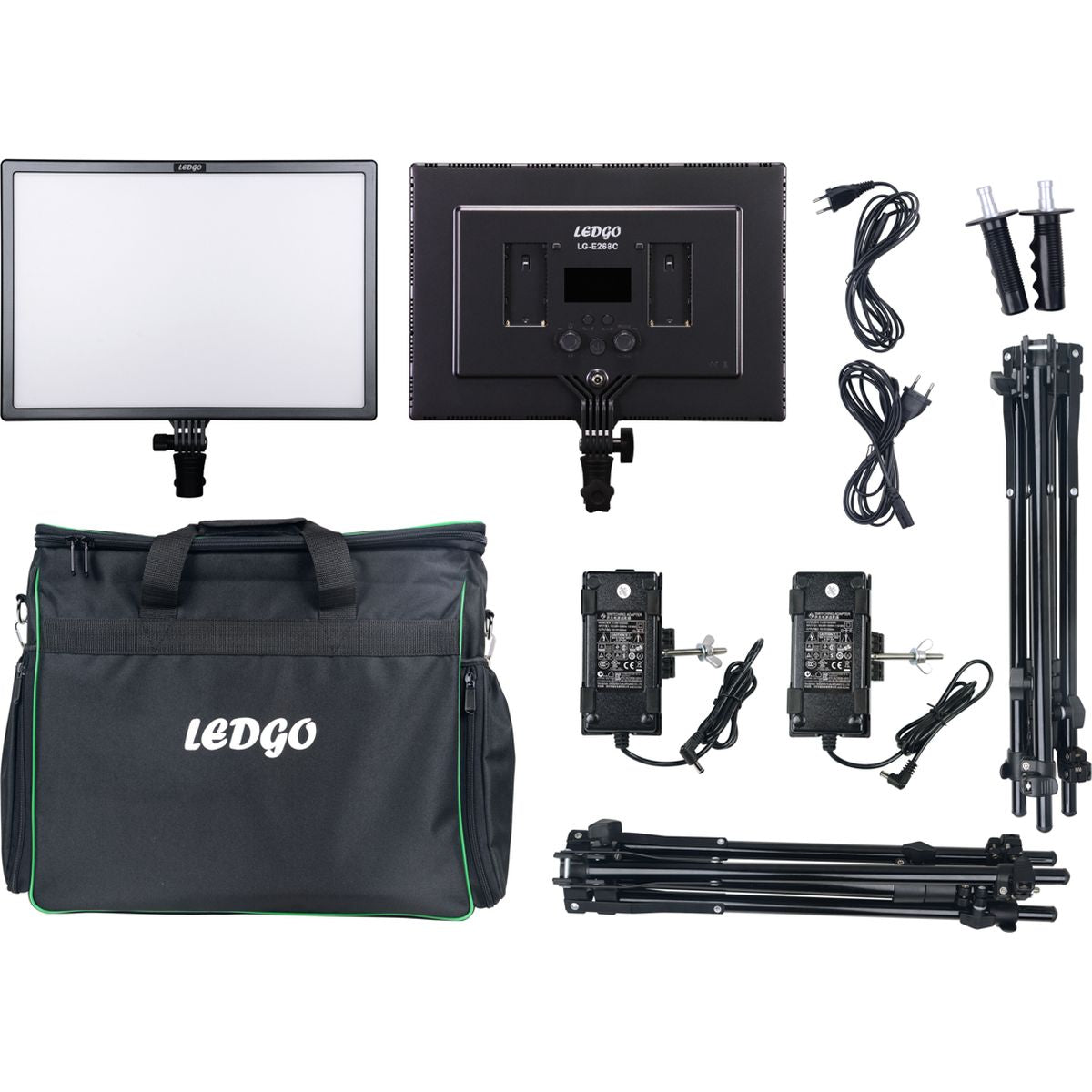 Kit 2 panneaux LED LedGo E268C II, montés sur pied