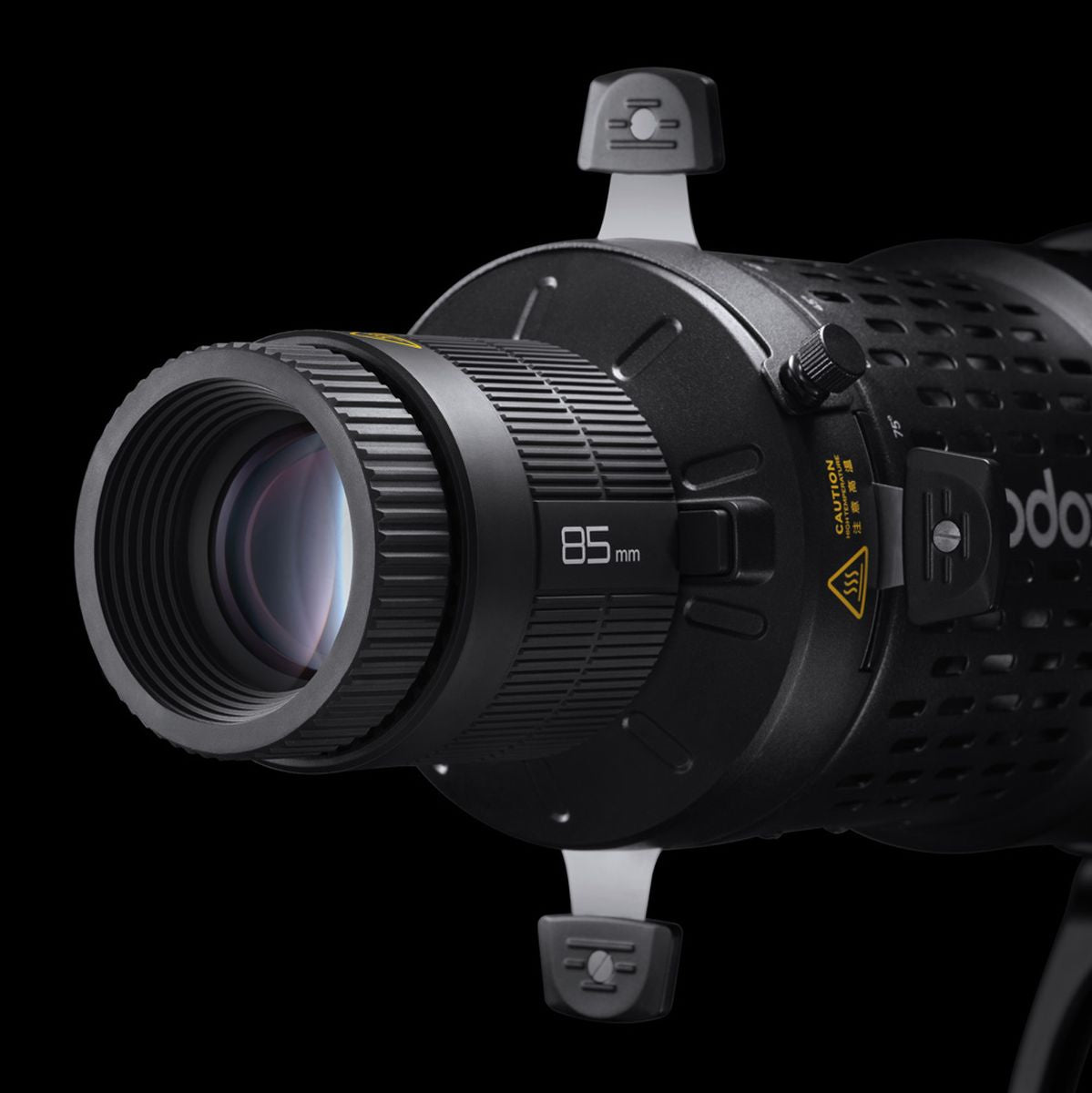 Modeleur projecteur gobo Godox LED Bowens, objectif 85mm