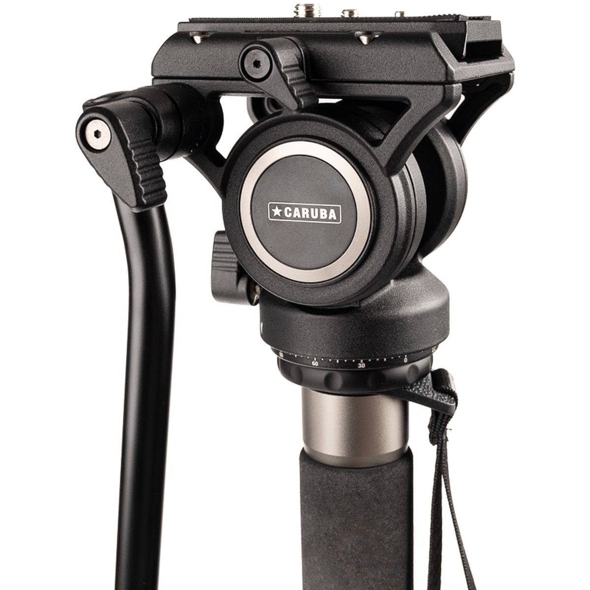 Tête vidéo siglée Caruba du monopode Videostar 180 Pro avec son manche