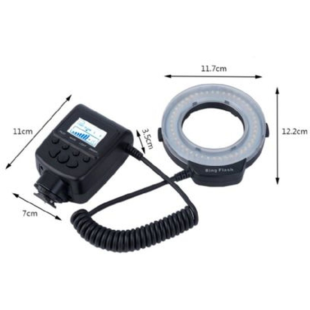 Ring light LED macro StudioKing RL-130, bagues adaptatrices et filtres