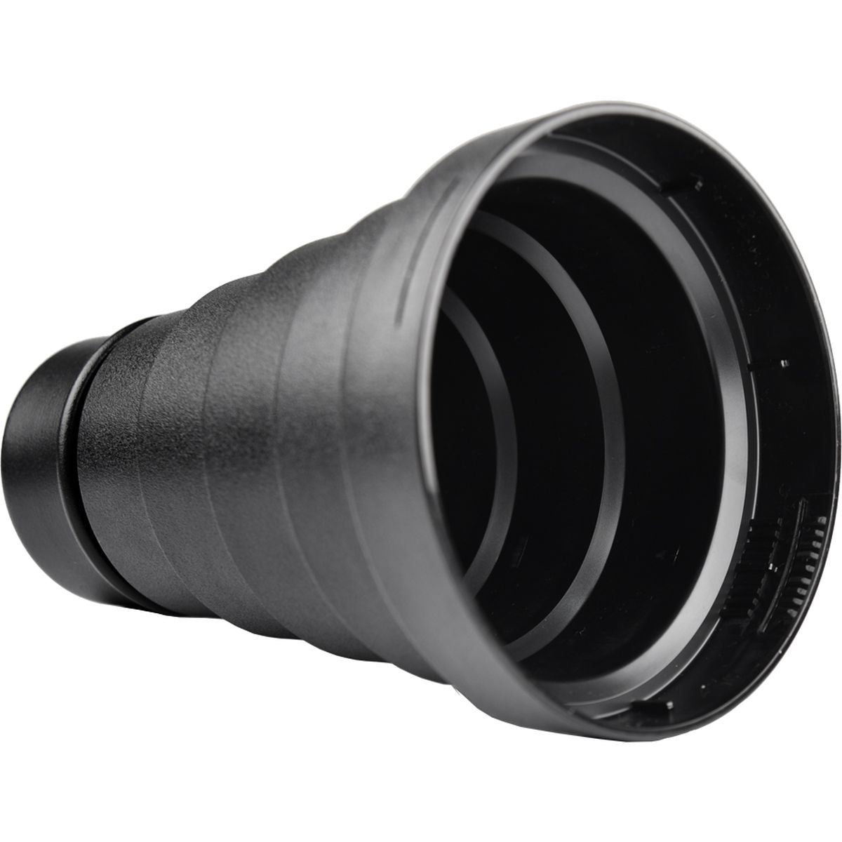 Snoot Godox SN-04 vu côté fixation, bagues de montage intérieures visibles