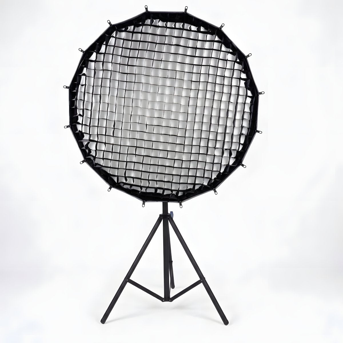 Softbox Sirui RGX105 sur pied avec sa grille nid d'abeille, vue de face