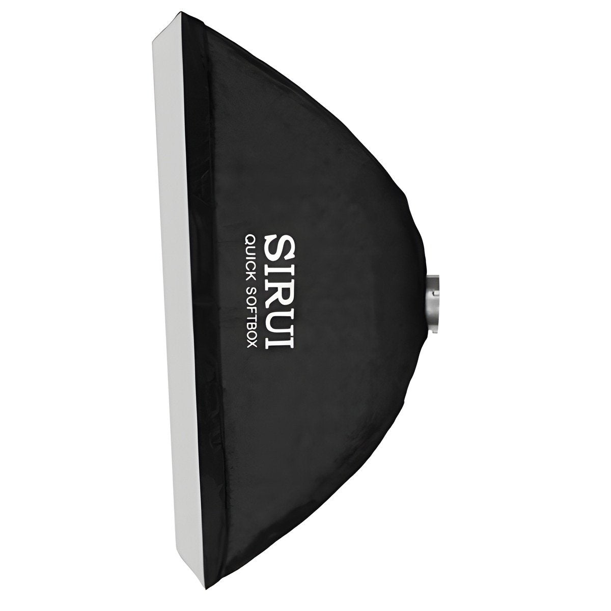 Softbox rectangulaire Sirui RGX6090 de profil, tissu noir et face diffusante blanche