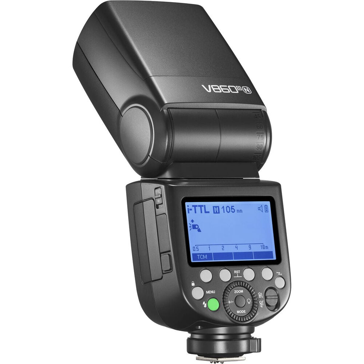 Speedlite Godox V860III monture Nikon, vue face