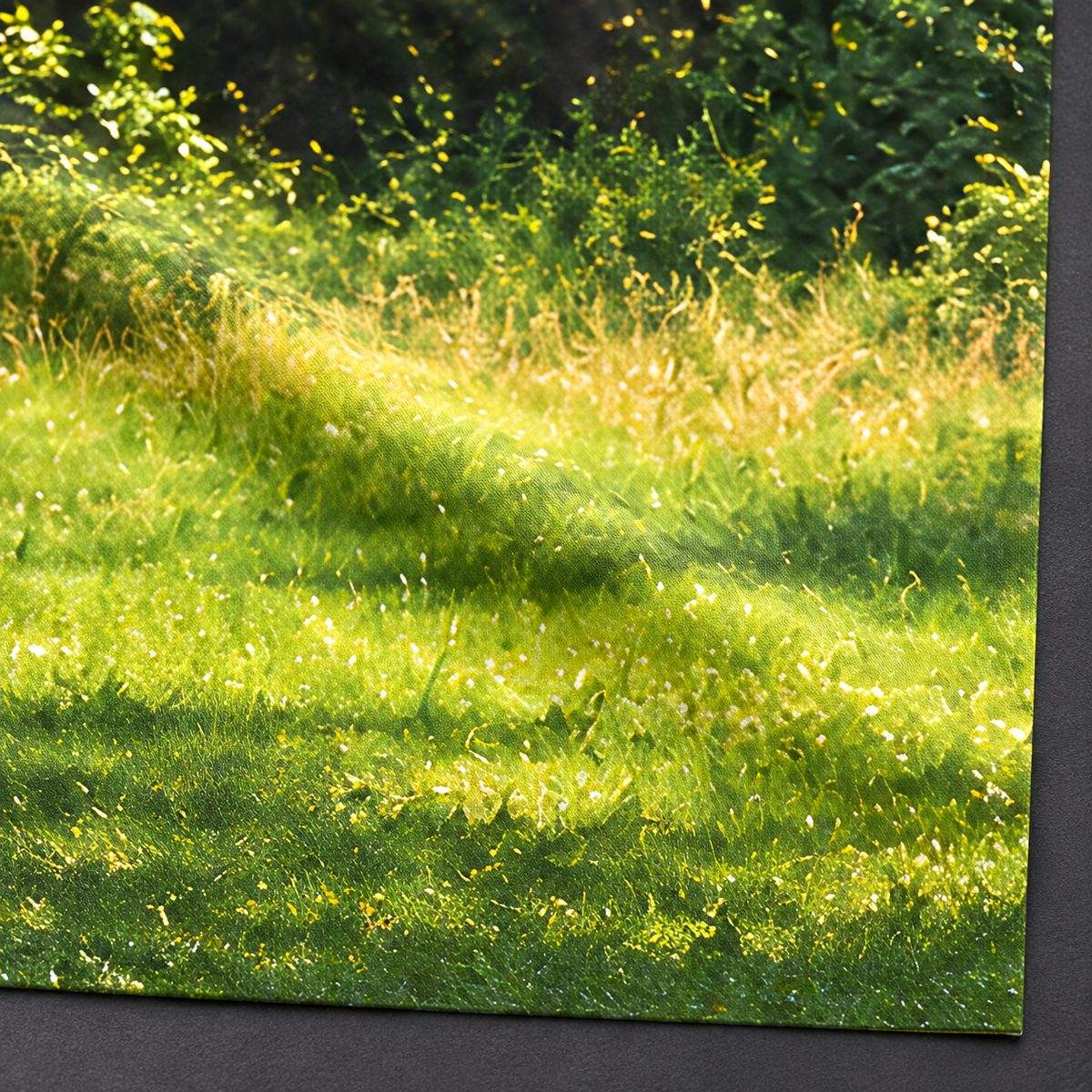 Gros plan du tissu polyester mat de la toile de fond photo paysage naturel lisière de bois