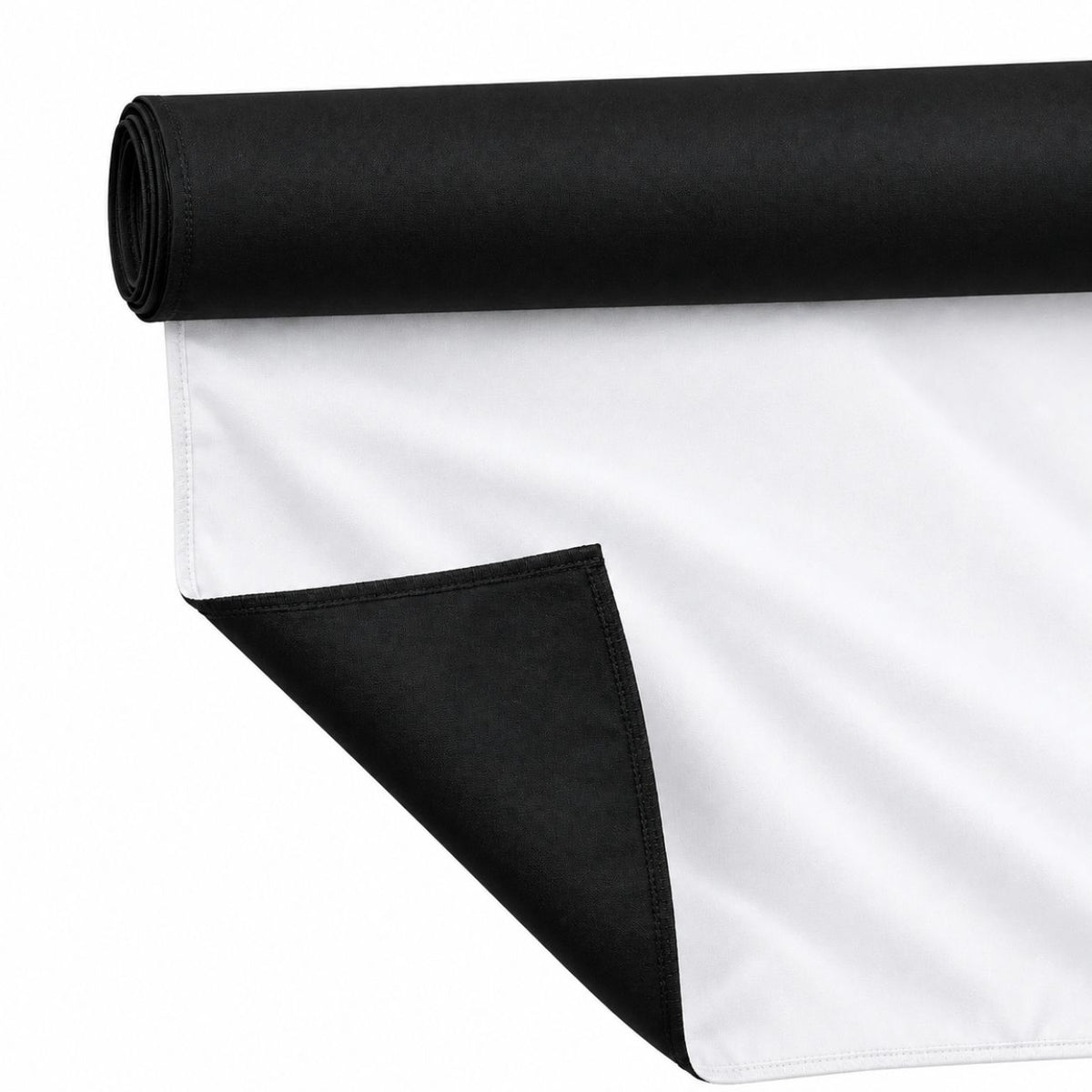 Toile de fond photo réversible StudioKing 2,7 x 5 m en rouleau, face noire et face blanche