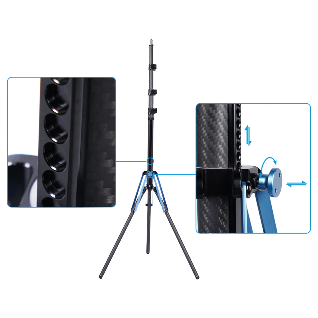 Sirui Pied de lumière en carbone DK18 à suspension pneumatique 1,8 m – vue 8