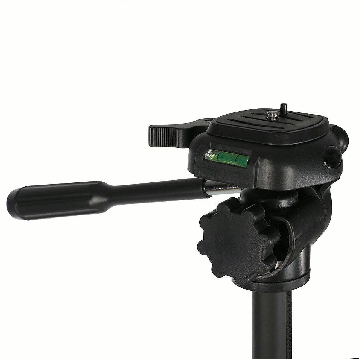 Gros plan sur le plateau rapide et la vis 1/4 pouce de la tête du trépied Nest WT-3730