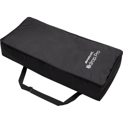 Kit fond photo X-Drop Pro - toiles noir et gris neutre pliées et rangées