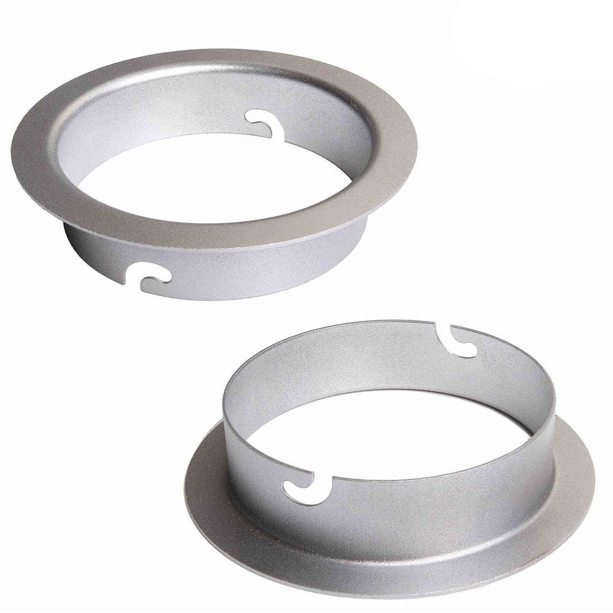 Adaptateur Rotalux Go Elinchrom vu de dessus et de dessous, encoches en J 