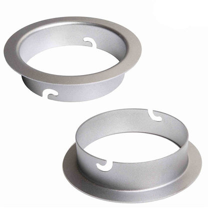 Adaptateur Rotalux Go Elinchrom vu de dessus et de dessous, encoches en J 