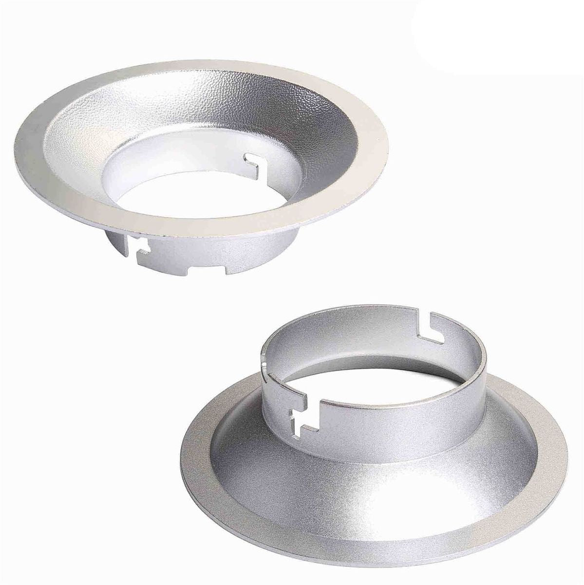 Adaptateur Rotalux Go Q-Mount vu de dessus et de dessous, encoches de verrouillage 