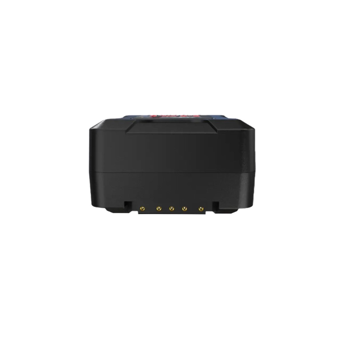 Contacts dorés de la monture V-Mount sous la batterie Rolux Density II 140 Wh 