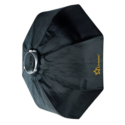 Dos noir du bol beauté pliable Linkstar QSSR-85X/S avec logo Linkstar et bague d'adaptation à baïonnette