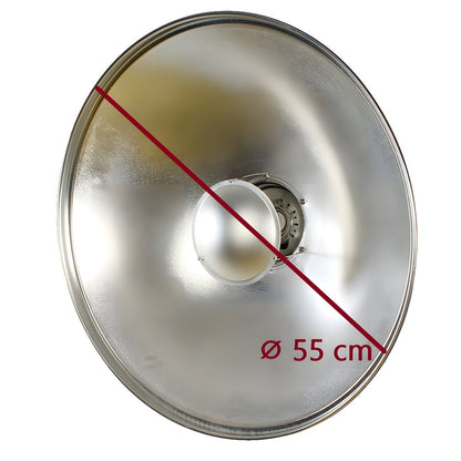 Intérieur argenté du bol beauté SK-BD pour Falcon Eyes, cote de 55 cm de diamètre 