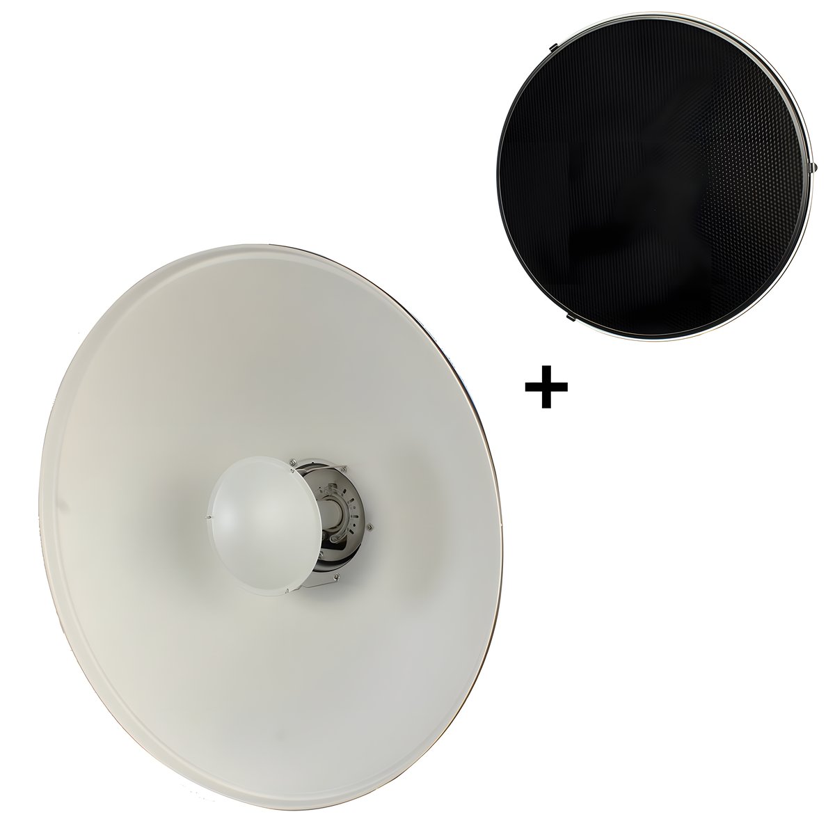 Bol beauté StudioKing SK-BD blanc pour Falcon Eyes, 55 cm, avec sa grille nid d'abeille 