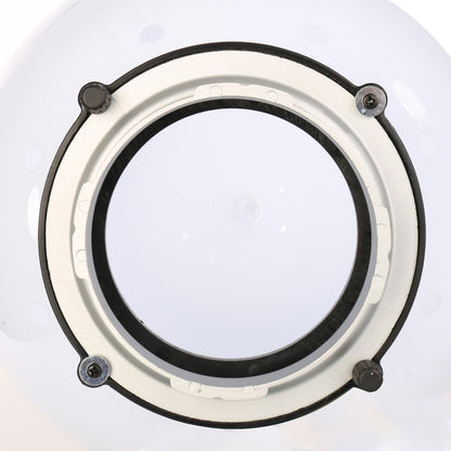Bague de la boule diffuseur Falcon Eyes FEA-DB300 vue de dessous, fixée par quatre vis