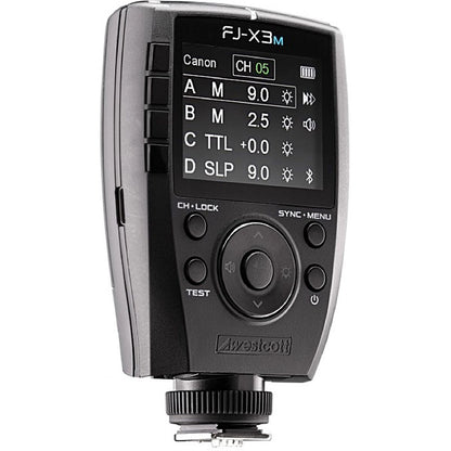 Déclencheur Westcott FJ-X3 M universel de trois quarts, pavé de navigation et griffe multi-marques 