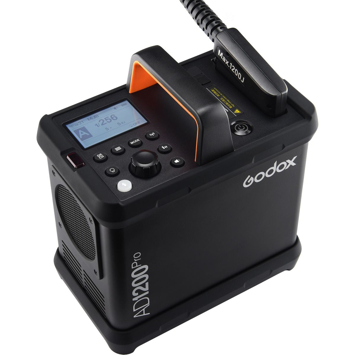 Générateur du flash portable Godox AD1200Pro avec le câble de la tête flash branché