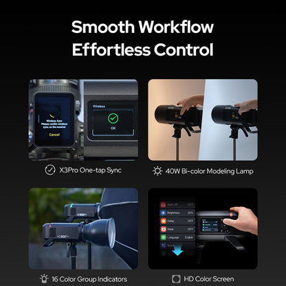 Flash portable Godox AD800Pro, monture Bowens pour accessoires