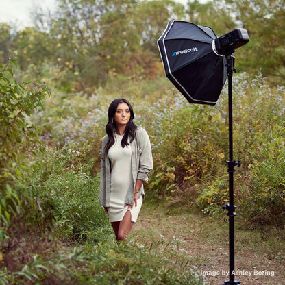 Flash Westcott FJ400 II avec softbox octogonale pour un portrait en extérieur