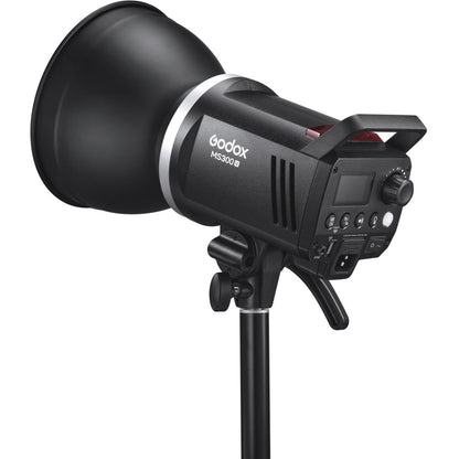 Flash studio Godox MS300V, écran et boutons de réglage