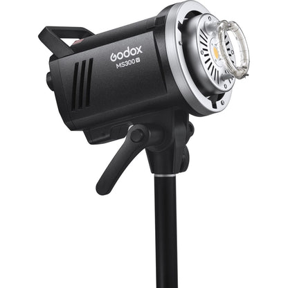 Flash studio Godox MS300V, vue de face avec réflecteur