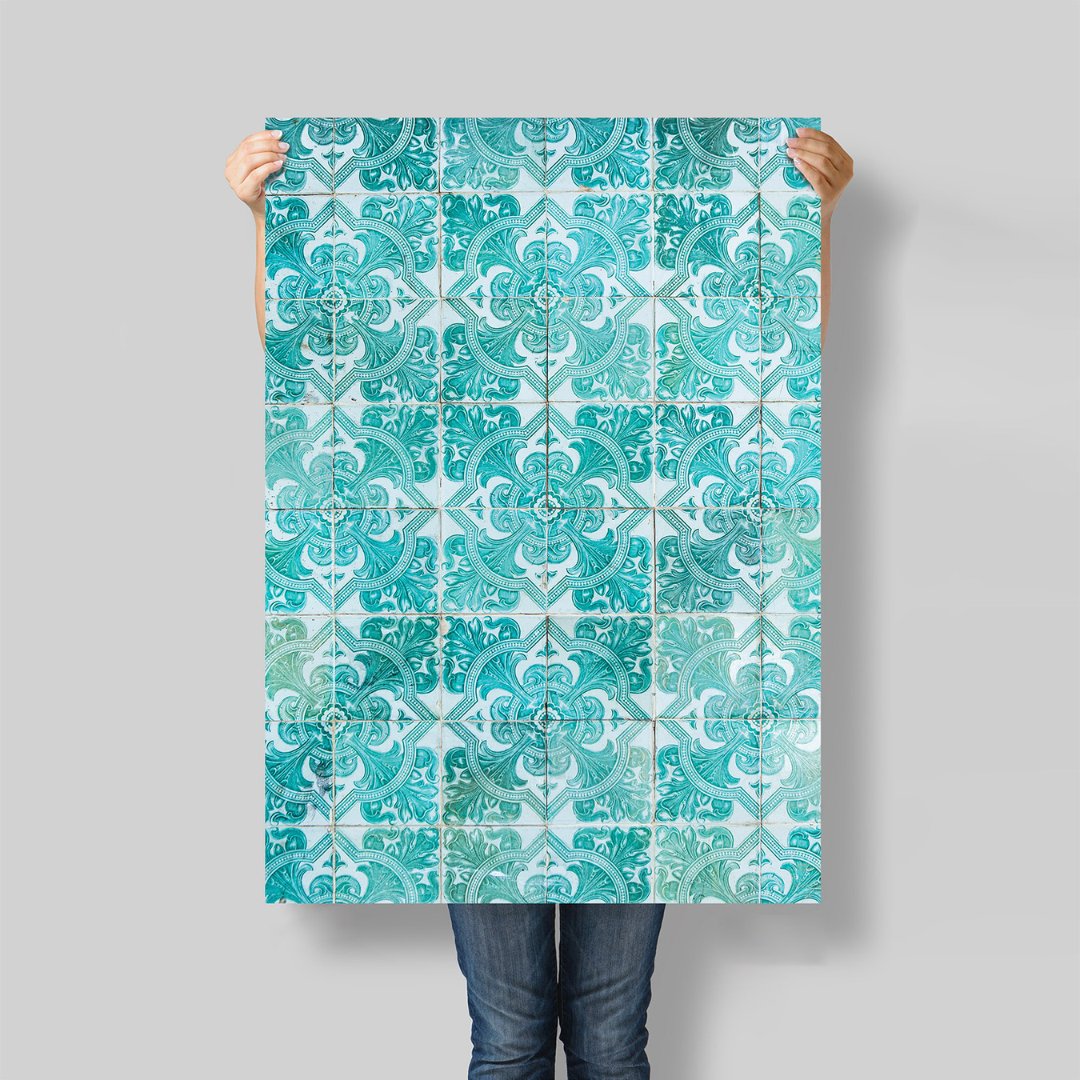 Flat lay 3141 carreaux#couleur_3141-Turquoise-Riviera