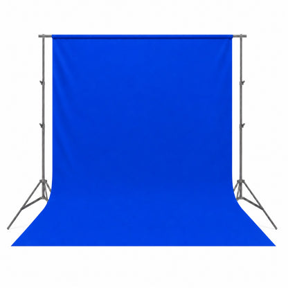 Fond tissu bleu tendu sur barre pour studio photo