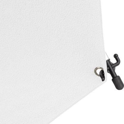 Fond Photo Anti-Froissage Westcott X-Drop Pro 2,4 x 2,4 m, coloris blanc, vue de détail du tissu et de l'œillet de fixation 