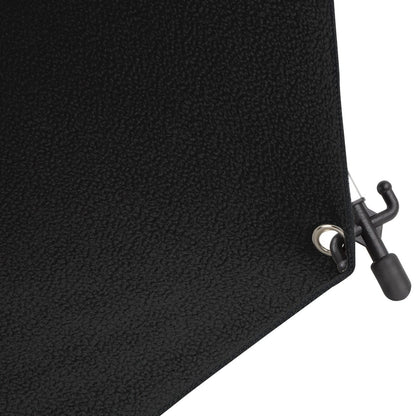 Fond Photo Anti-Froissage Westcott X-Drop Pro 2,4 x 2,4 m, coloris noir, vue de détail du tissu et de l'œillet de fixation 
