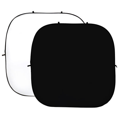 Fond Photo Pliable Double Face StudioKing 240 x 240 cm, coloris blanc / noir 