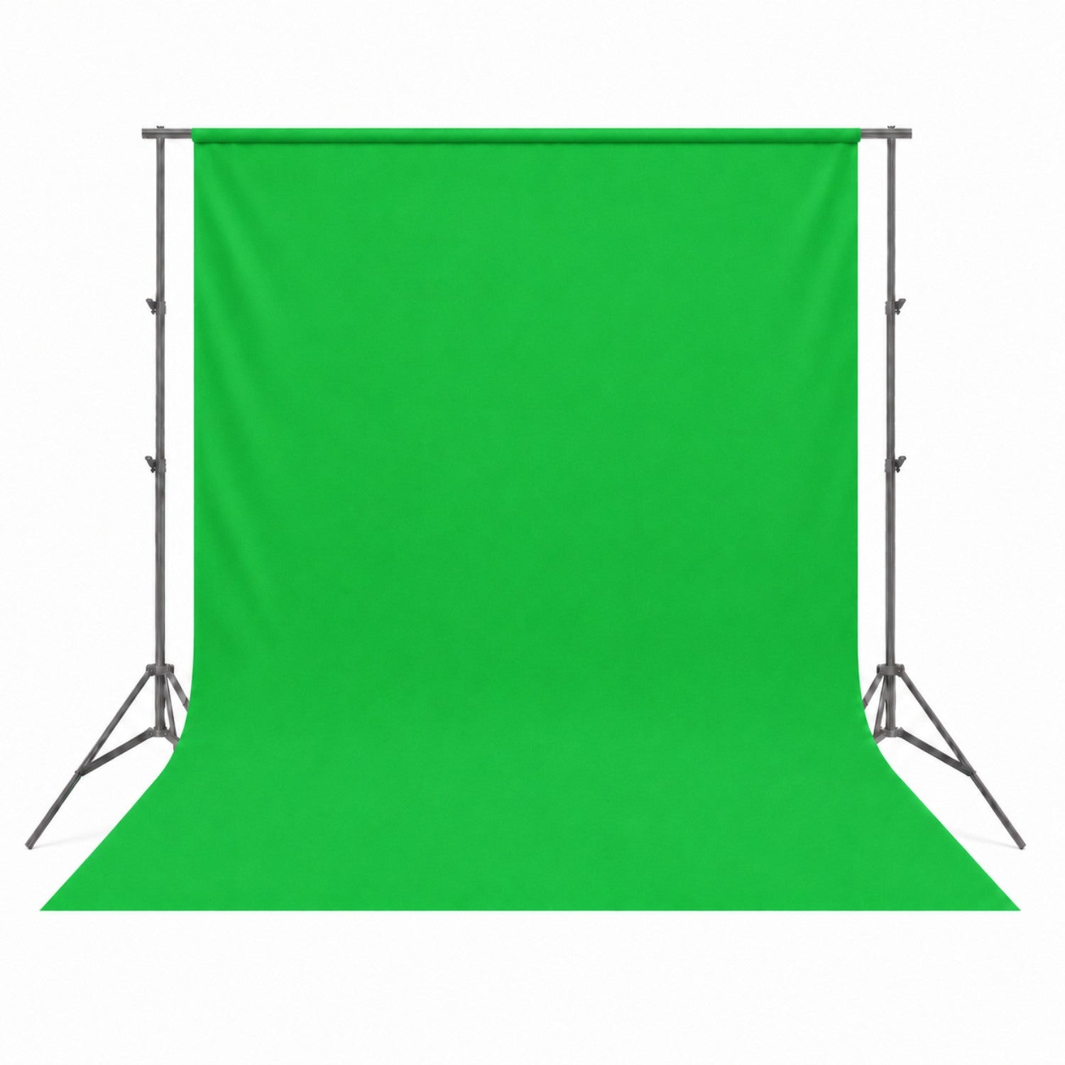 Fond tissu vert tendu sur barre pour studio photo#couleur_vert-chroma-key