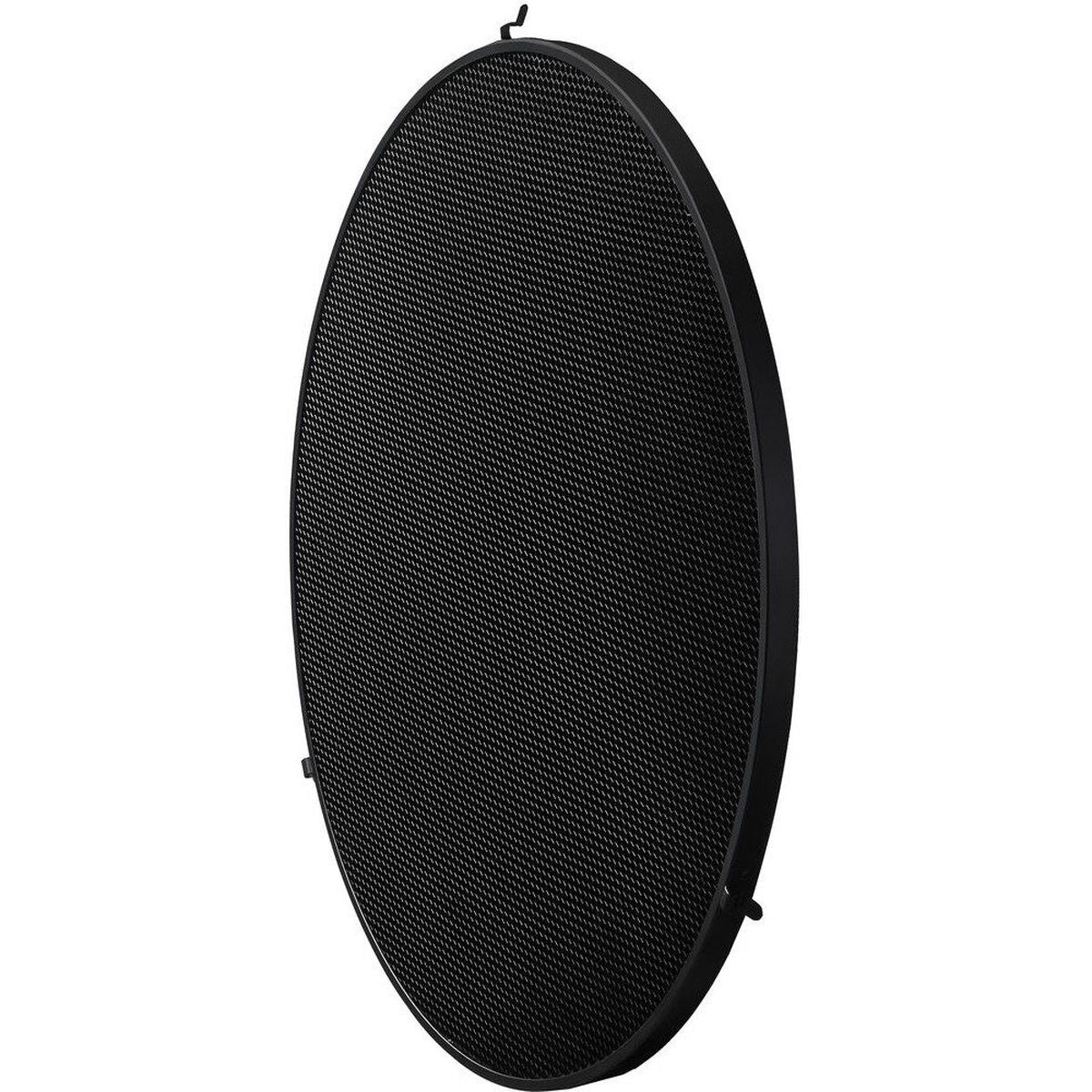 Grille nid d'abeille Godox HC55 seule vue de trois quarts, cerclage noir rigide