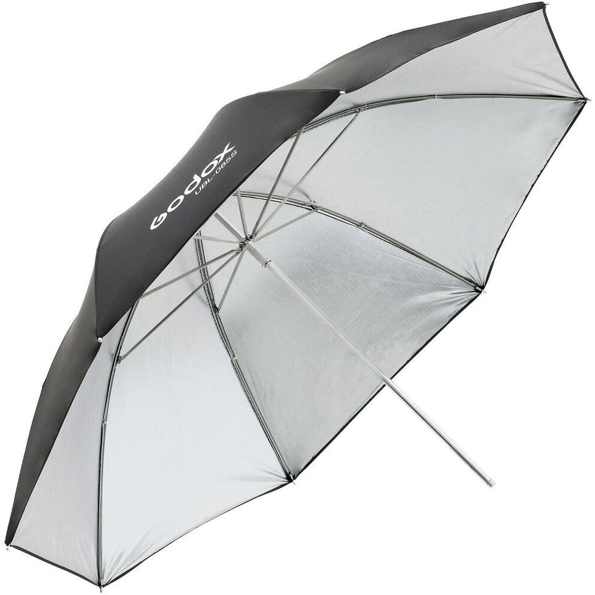 Parapluie argenté Godox présenté dans le visuel du kit 2 flashs portables Godox AD300Pro II