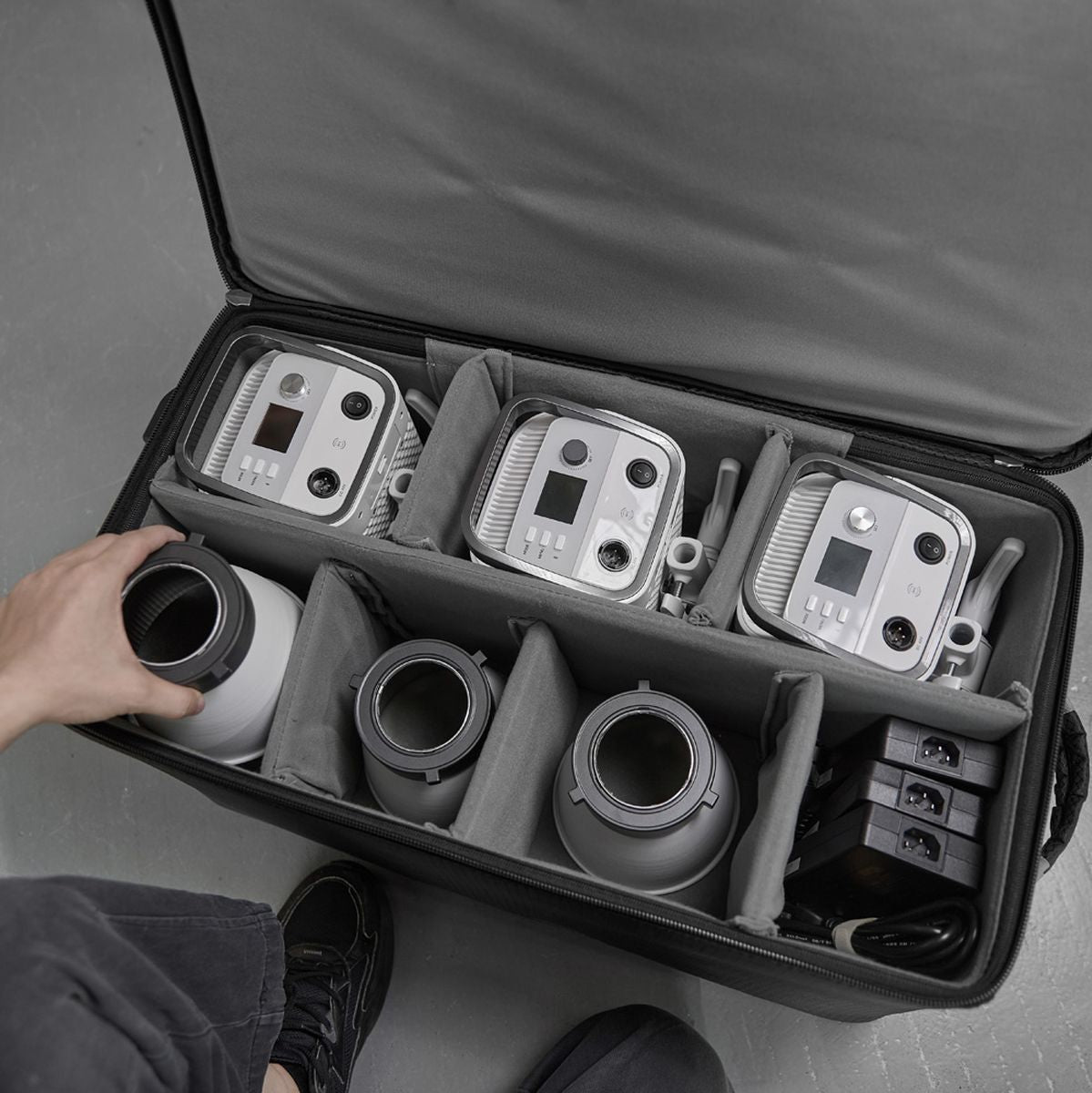 Kit 3 lumières LED RGB Godox Litemons LA300R, panneau de contrôle #Finition_Standard