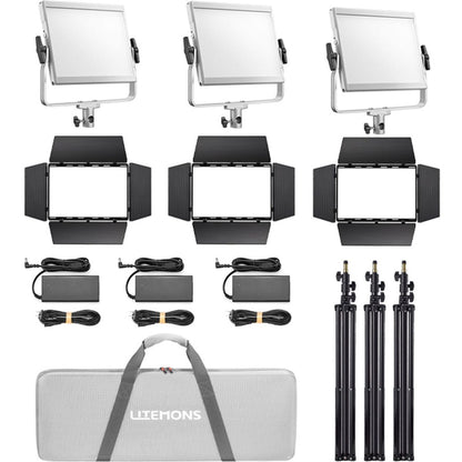 Kit 3 panneaux LED Godox Litemons LP1200R, vue d'ensemble