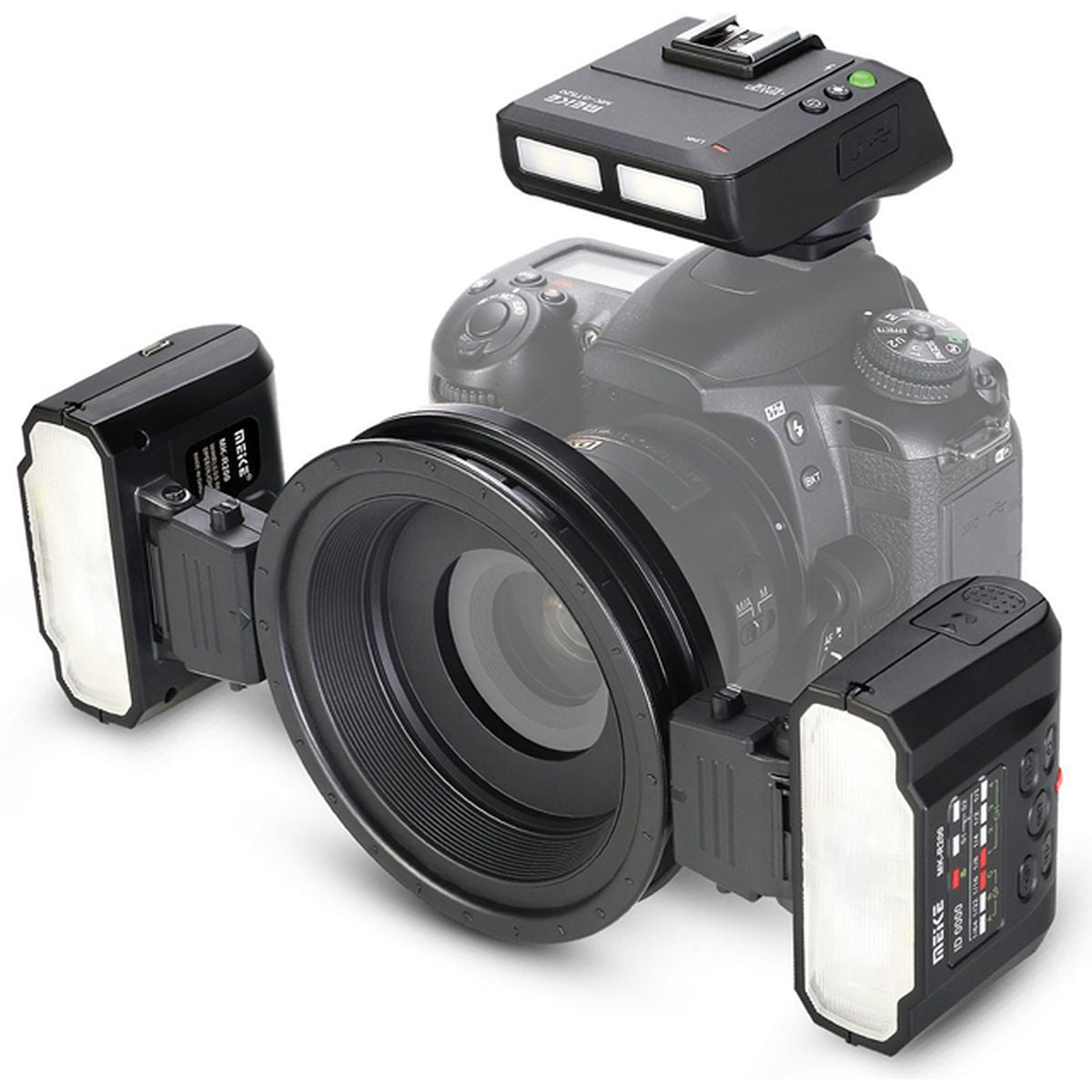 Kit flash macro twin Meike MK-MT24 Sony, vue d'ensemble 